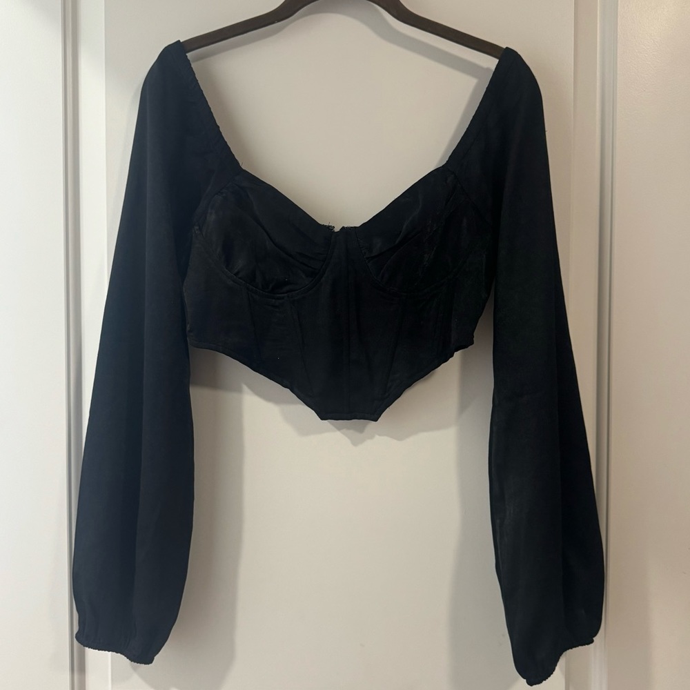 Pacsun LA Hearts Long Sleeve Corset Top